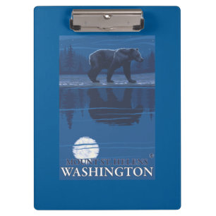 Bear in Moonlight - Mount St. Helens, Clipboard