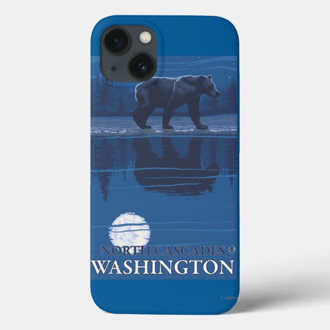 Bear in Moonlight - North Cascades, Washington Case-Mate iPhone Case (Back)