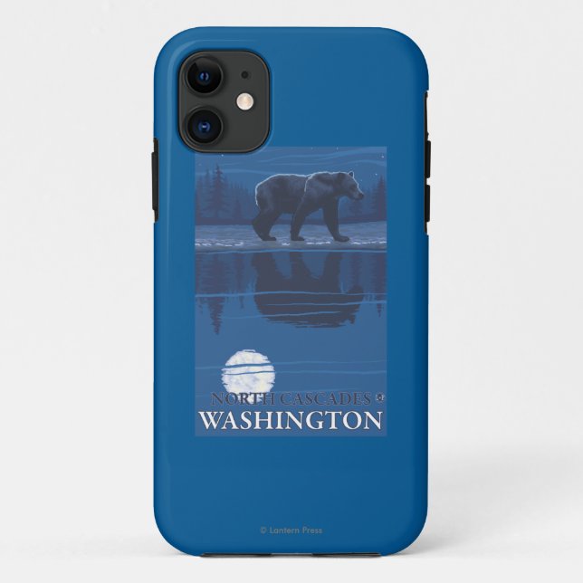 Bear in Moonlight - North Cascades, Washington Case-Mate iPhone Case (Back)