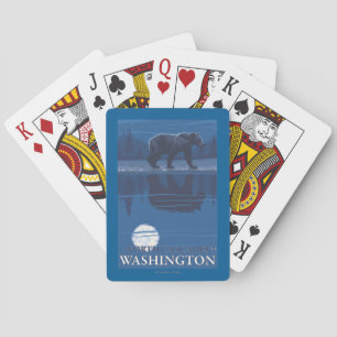 Bear in Moonlight - North Cascades, Washington Playing Cards