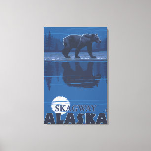 Bear in Moonlight - Skagway, Alaska Canvas Print