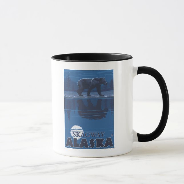 Bear in Moonlight - Skagway, Alaska Mug (Right)
