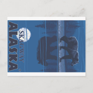 Bear in Moonlight - Skagway, Alaska Postcard