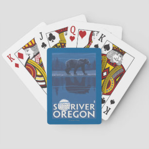 Bear in Moonlight - Sun River, Oregon Playing Cards