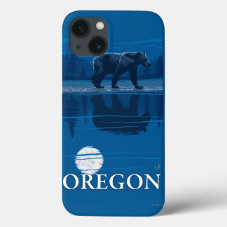 Bear in Moonlight- Vintage Travel Poster iPhone 13 Case