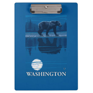 Bear in Moonlight - Washington Clipboard
