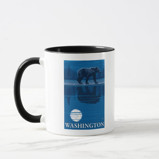 Bear in Moonlight - Washington Mug (Left)
