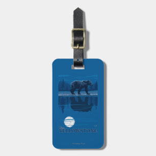 Bear in Moonlight - West Yellowstone, Montana Luggage Tag