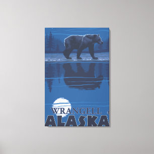 Bear in Moonlight - Wrangell, Alaska Canvas Print