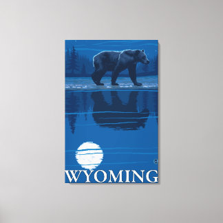 Bear in Moonlight - Wyoming Canvas Print