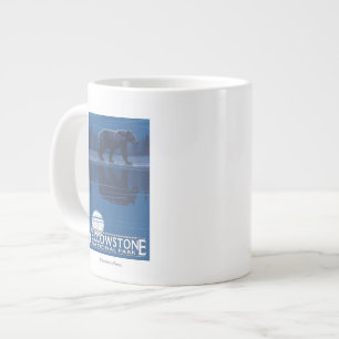 Bear in Moonlight - Yellowstone National Park Large Coffee Mug