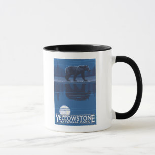 Bear in Moonlight - Yellowstone National Park Mug
