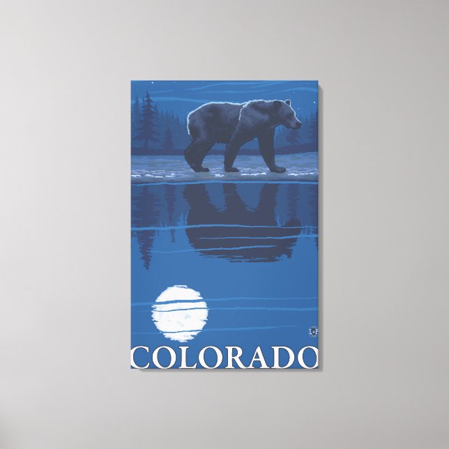 Bear in MoonlightColorado Canvas Print (Front)