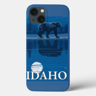 Bear in MoonlightIdahoVintage Travel Poster iPhone 13 Case