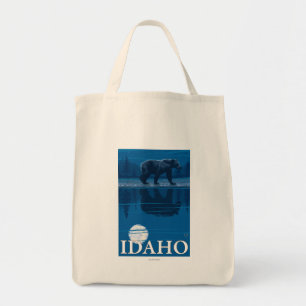 Bear in MoonlightIdahoVintage Travel Poster Tote Bag