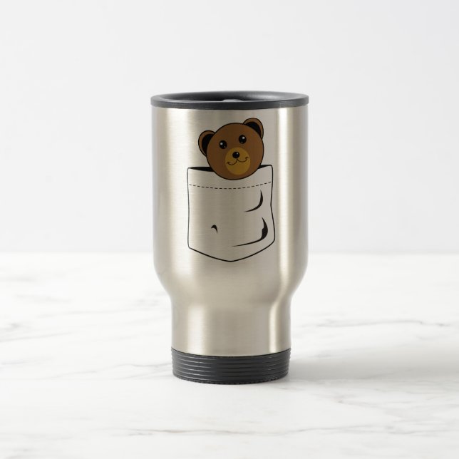Bear in pocket travel mug (Center)