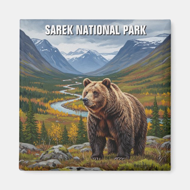 Bear in Sarek National Park Sweden Travel Magnet (Front)