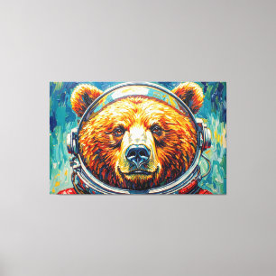 BEAR IN SPACE-3 CANVAS PRINT