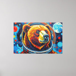 BEAR IN SPACE-4 CANVAS PRINT