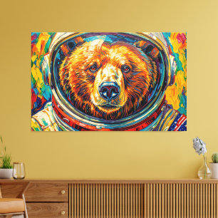 BEAR IN SPACE-5 CANVAS PRINT