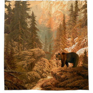 Bear in the Rocky Mountainsbear,brown,animal,grizz Shower Curtain