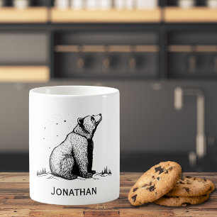 Bear in the Wilderness Monogram Coffee Mug
