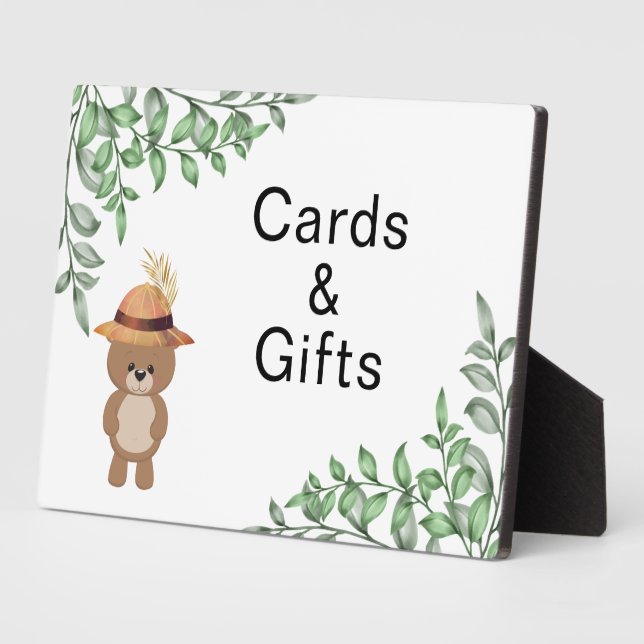 Bear in the Wood Cards and Gifts Baby Shower Plaque (Side)