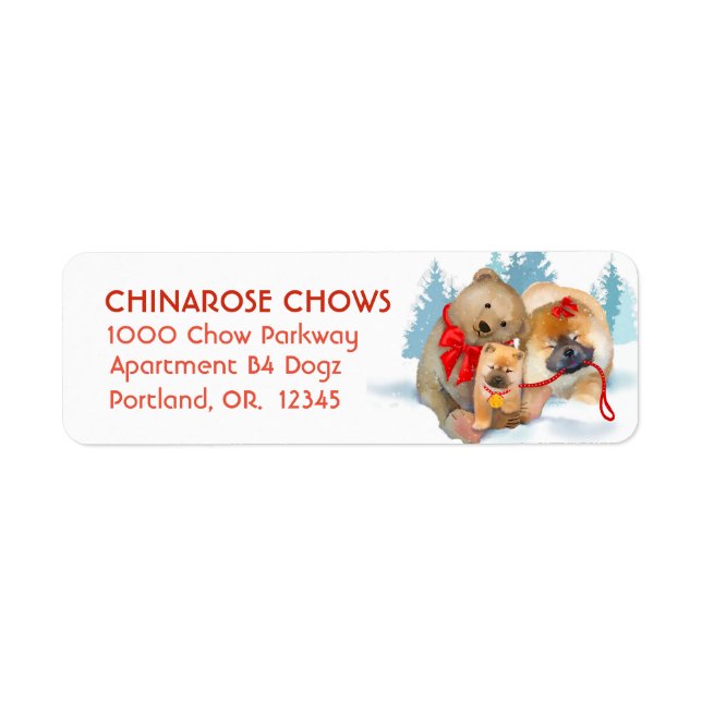 BEAR-ING GIFTS  CHOW Address Labels Customise (Front)