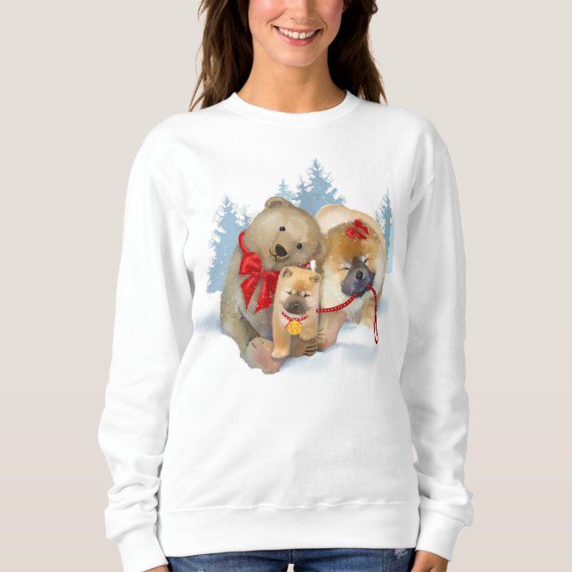 BEAR-ING GIFTS teddybear and chows sweatshirt (Front)