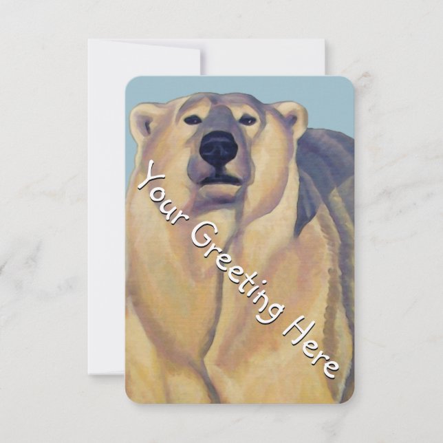 Bear Invitations Personalised Polar Bear Art Cards (Front)