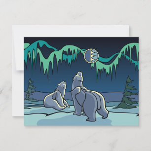 Bear Invitations Personalised Polar Bear Art Cards