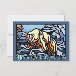 Bear Invitations Personalised Polar Bear Art Cards