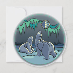 Bear Invitations Personalised Polar Bear Art Cards