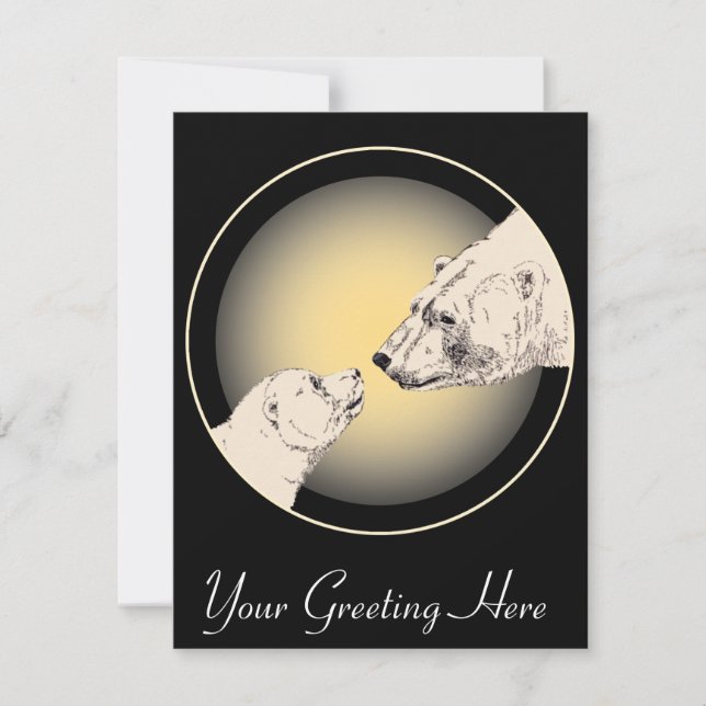 Bear Invitations Personalised Polar Bear Cubs Card (Front)