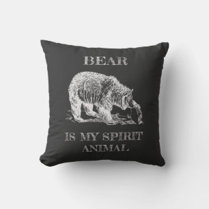 Bear is My Spirit Animal funny quote chalk design Cushion