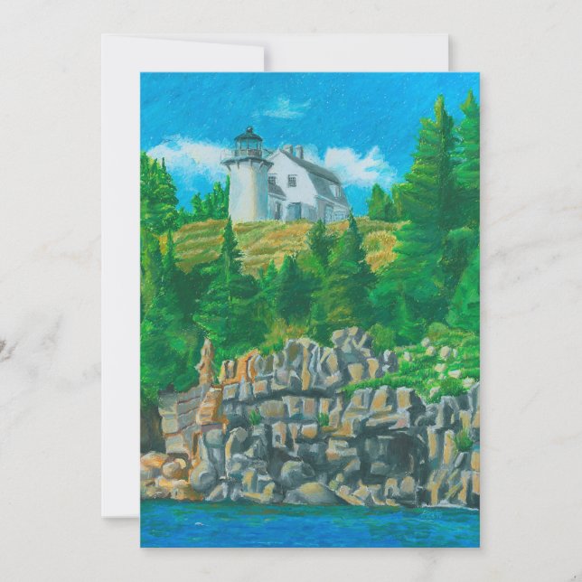 Bear Island Light Painting Invitation (Front)