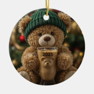 Bear-ista Cold Teddy Bear Ceramic Tree Decoration