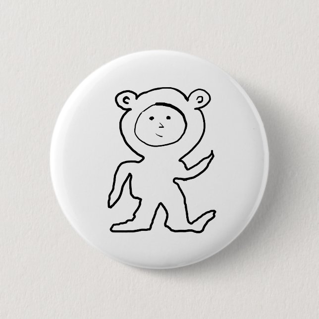 Bear Jammies Kid 6 Cm Round Badge (Front)