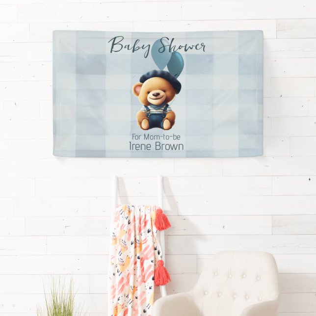 Bear Jean Baby Shower Horizontal Banner (Insitu)