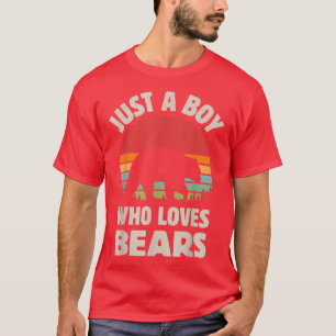 Bear Just A Boy Who Loves Bears Men Retro Vintage T-Shirt
