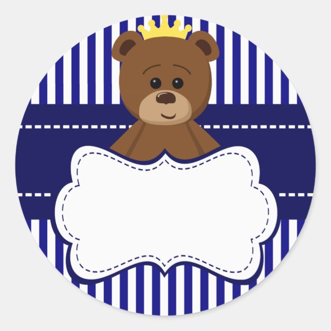 Bear King - Round Sticker (Front)