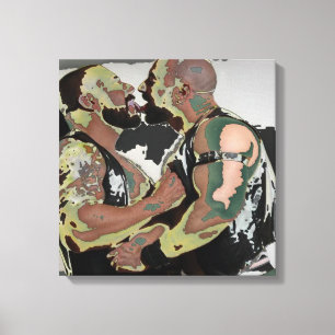 Bear Kiss on Double Canvas (60s Flashback)