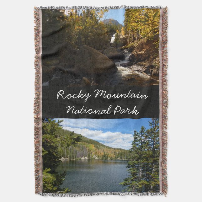 Bear Lake at Rocky Mountain National Park Throw Blanket (Front Vertical)
