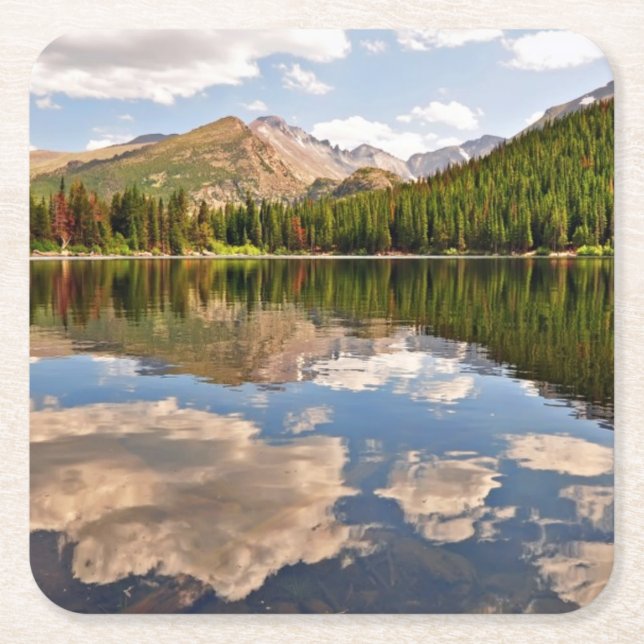 Bear Lake. Colorado. Square Paper Coaster (Front)