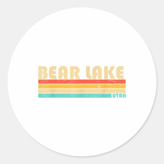 BEAR LAKE UTAH Fun Fishing Camping Summer  Classic Round Sticker (Front)