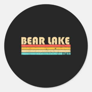 Bear Lake Utah Funny Fishing Camping Summer Classic Round Sticker
