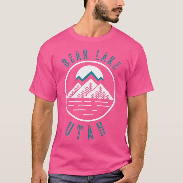 Bear Lake Utah Mountain Skiing Hiking Fishing Boat T-Shirt (Front)