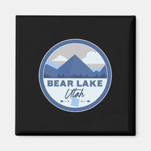Bear Lake Utah Ut Mountains Badge Hiking Souvenir Magnet