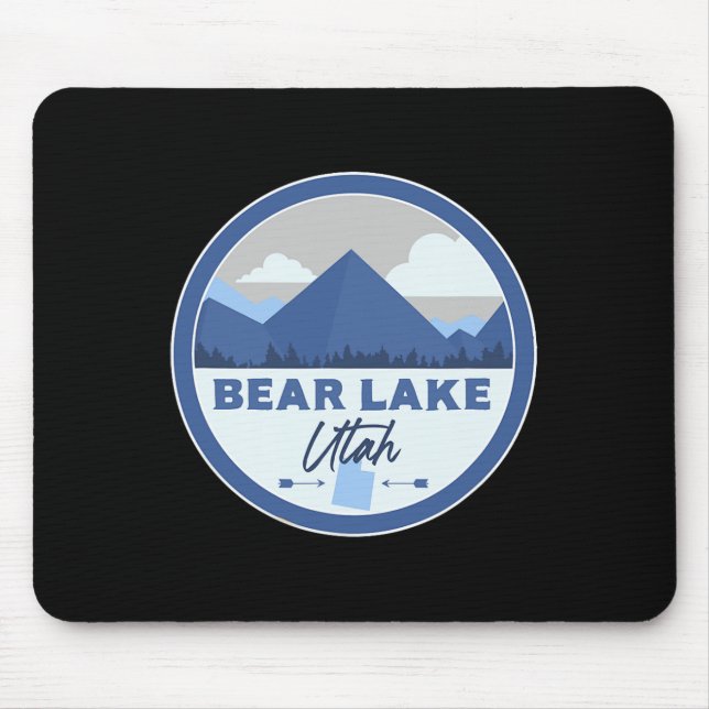 Bear Lake Utah Ut Mountains Badge Hiking Souvenir  Mouse Mat (Front)