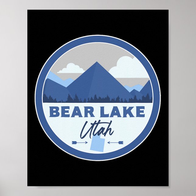 Bear Lake Utah Ut Mountains Badge Hiking Souvenir  Poster (Front)